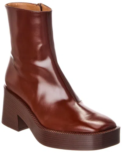 Tod's Gomma Leather Platform Boot In Red
