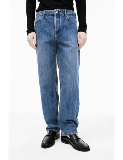 Jil Sander Straight Jeans With Patch In Blue