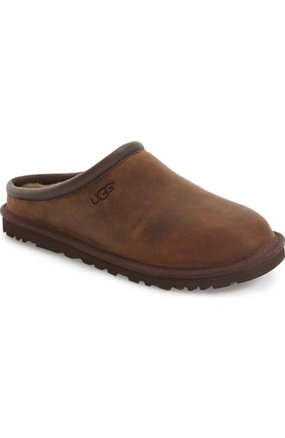 Ugg Men's Classic Clog Slipper, Stout In Dark Brown