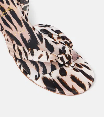 Christian Louboutin Pyra Du Desert Leopard Red Sole Sandals In Pink