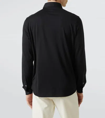 Thom Sweeney Cotton Jersey Shirt In Black