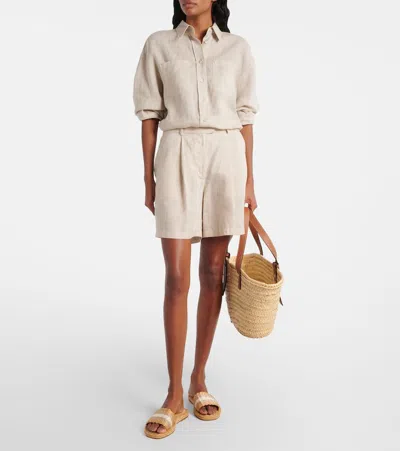 Aquazzura Flat Woven Open Toe Slippers In Neutrals