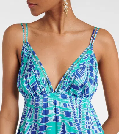 Poupette St Barth Cassandra Printed Satin Slip Dress In Multicoloured