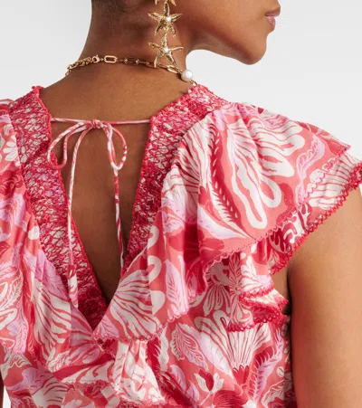 Poupette St Barth Carol Floral Satin Minidress In Multicoloured