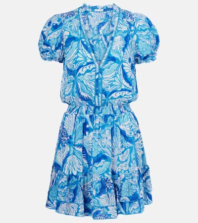 Poupette St Barth Bibi Floral Minidress In Blue