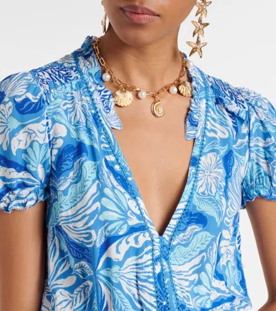 Poupette St Barth Bibi Floral Minidress In Blue