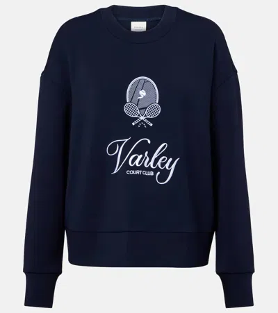 Varley Rasco Namesake Stretch-jersey Sweatshirt In Blue