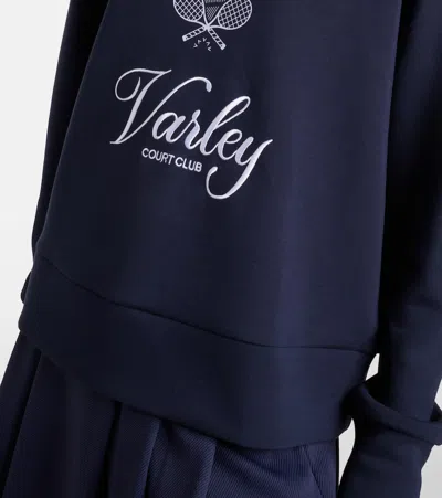 Varley Rasco Namesake Stretch-jersey Sweatshirt In Blue