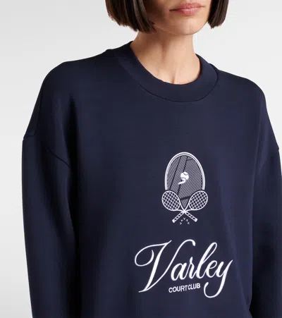 Varley Rasco Namesake Stretch-jersey Sweatshirt In Blue
