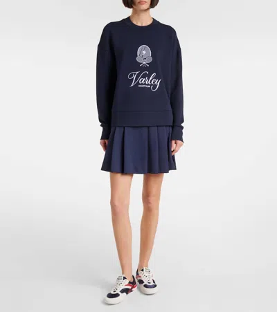 Varley Rasco Namesake Stretch-jersey Sweatshirt In Blue