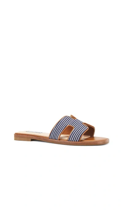 Steve Madden Hadyn Slides In Navy & White