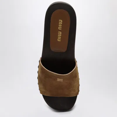 Miu Miu Women Leather Sandals In Multi