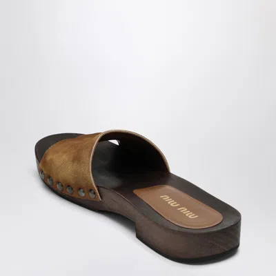 Miu Miu Women Leather Sandals In Multi