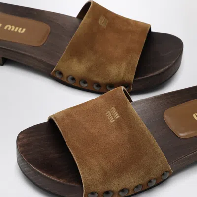 Miu Miu Women Leather Sandals In Multi