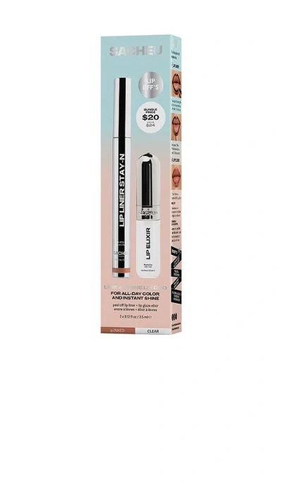 Sacheu Lip Liner Stay-n & Lip Elixir Bundle Line & Shine In P-inked & Bunny Ear