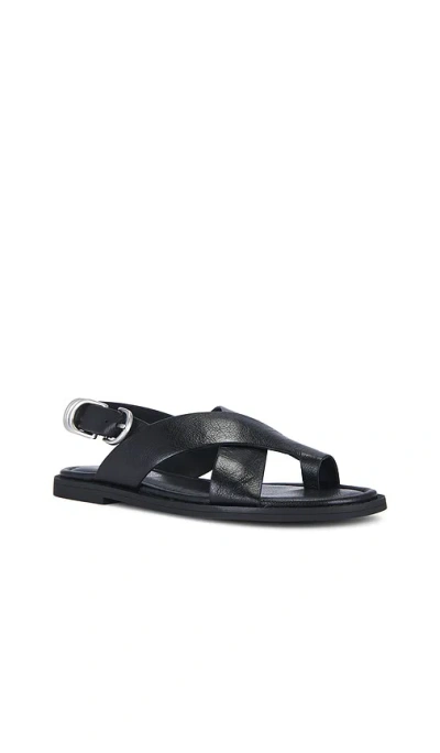 Rag & Bone Gia Leather Toe-loop Slingback Sandals In Black