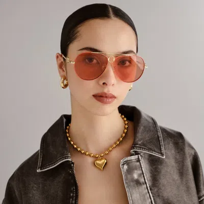 Le Specs Abracadabra In Bright Gold Tangerine