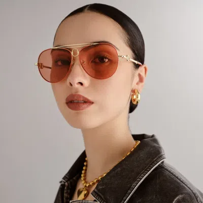Le Specs Abracadabra In Bright Gold Tangerine