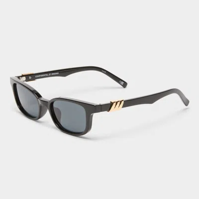 Le Specs Slim Confidential Sunglasses In Black