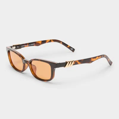 Le Specs Brown Confidential Sunglasses In Dark Tort