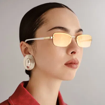 Le Specs Enigmatic In Gold Ivory