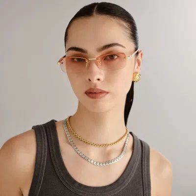 Le Specs Slinky 62mm Oval Sunglasses In Gold
