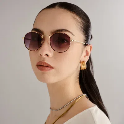 Le Specs Lost Legacy In Gold Tort Khaki Grad