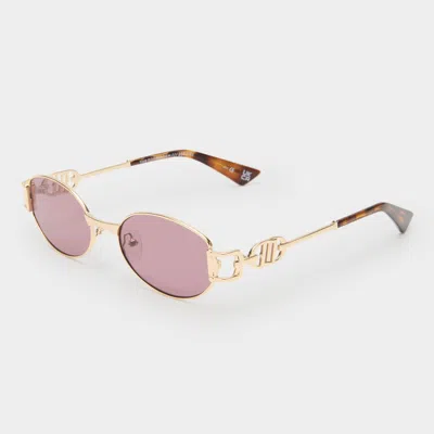 Le Specs The Forbidden In Bright Gold Smokey Brown Mono