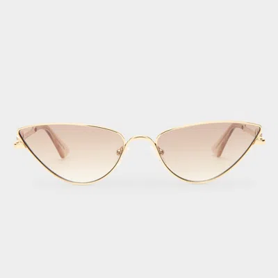 Le Specs The Soiree In Bright Gold Tan Grad Flash Mirror