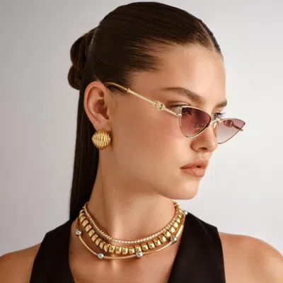 Le Specs The Soiree In Bright Gold Tan Grad Flash Mirror