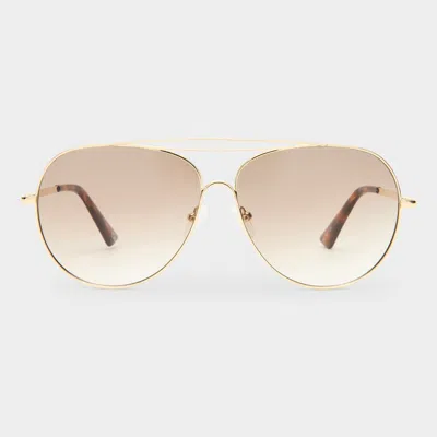 Le Specs Abracadabra In Bright Gold Brown Grad