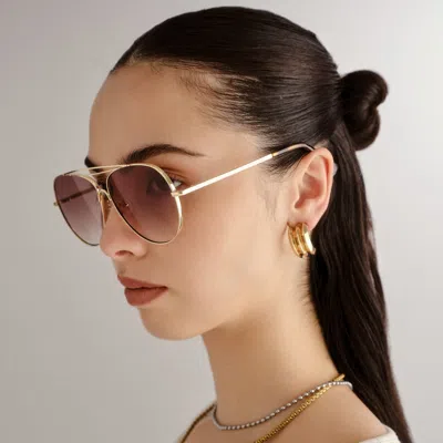 Le Specs Abracadabra In Bright Gold Brown Grad