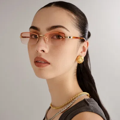 Le Specs Slinky 62mm Oval Sunglasses In Gold
