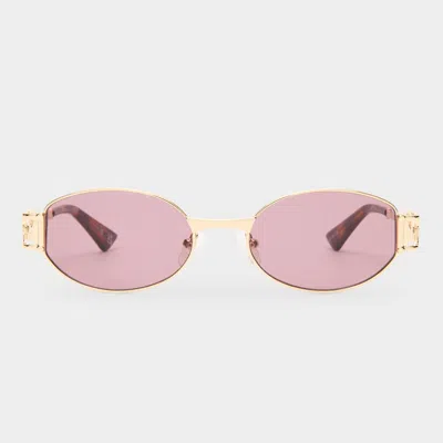 Le Specs The Forbidden In Bright Gold Smokey Brown Mono