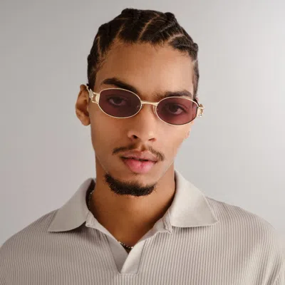 Le Specs The Forbidden In Bright Gold Smokey Brown Mono