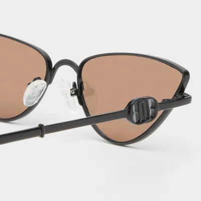 Le Specs The Soiree Slim Metal Cat-eye Sunglasses In Black