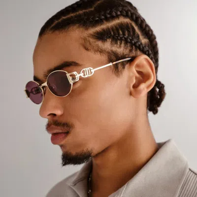 Le Specs The Forbidden In Bright Gold Smokey Brown Mono