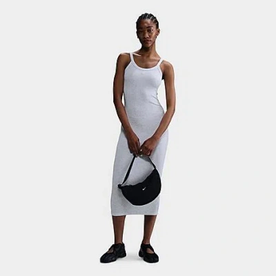 Nike Mini-rib Tank Top Dress In Birch Heather/light Orewood Brown 