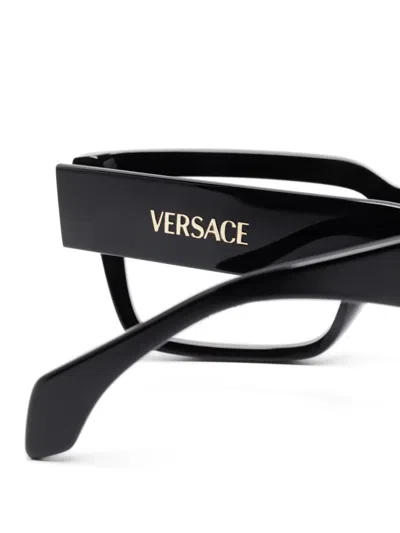 Versace Eyewear Rectangle-frame Glasses In Black