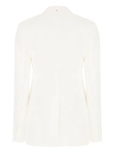 Sportmax Longline Blazer Front Pockets In White