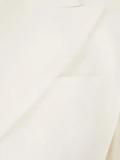 Sportmax Longline Blazer Front Pockets In White