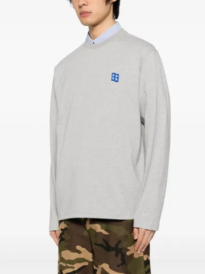 Ader Error Trs Tag Long-sleeved T-shirt In Grey