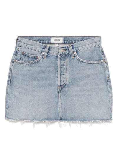 Agolde V-waist Mini In Blue