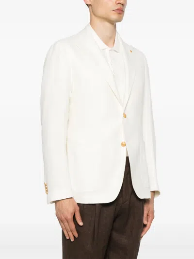 Tagliatore Herringbone-pattern Blazer In Neutrals