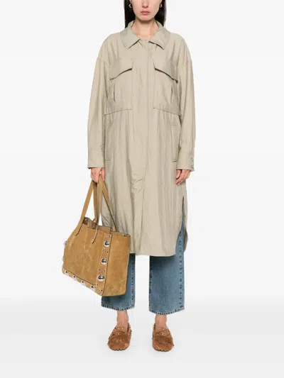Rame Buttoned Trench Coat In Neutrals