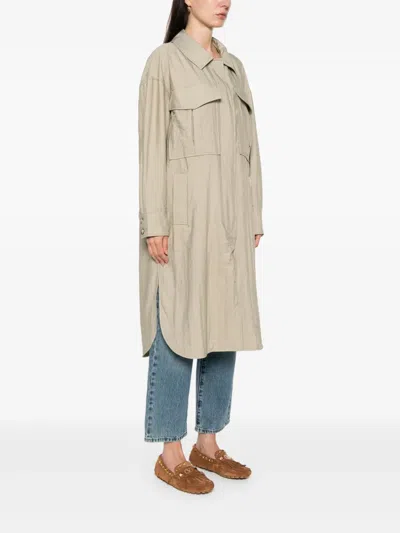 Rame Buttoned Trench Coat In Neutrals