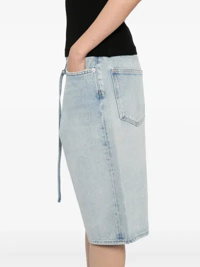 Agolde Five-pocket Denim Shorts In Blue