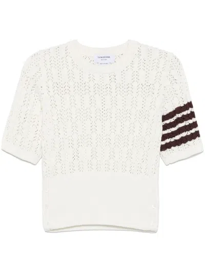 Thom Browne Women's 4bar Knit Tshirt In Neutral