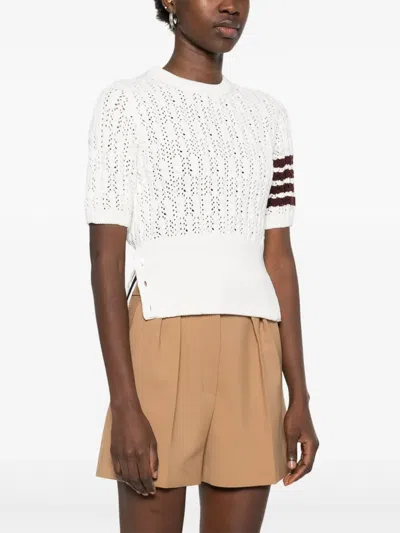 Thom Browne Women's 4bar Knit Tshirt In Neutral