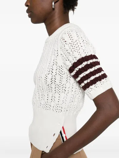 Thom Browne Women's 4bar Knit Tshirt In Neutral